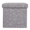 Decorative Grey Foldable Cube Ottoman Stools for Living Room, Bedroom, Dining, Playroom or Office